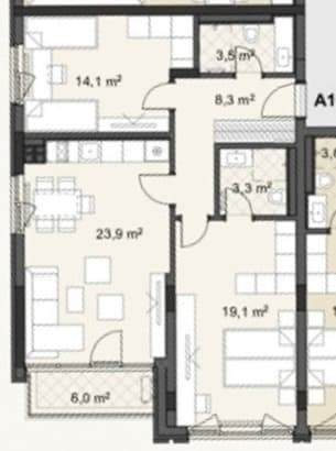 Тристаен апартамент, Овча купел 2 — Ап. A10 (108.12 кв.м) - снимка 3