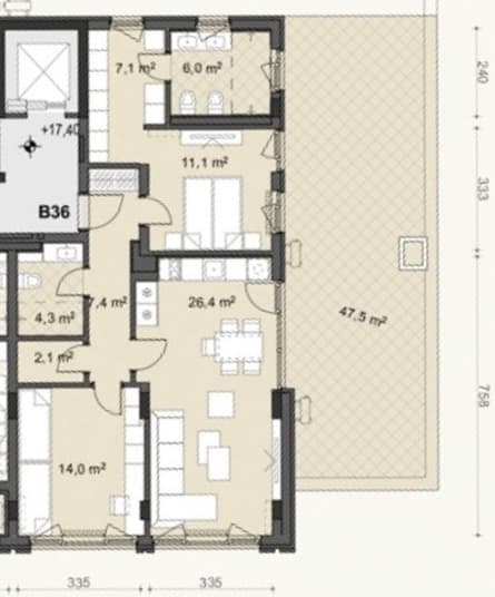 Тристаен апартамент, Овча купел 2 — Ап. В42 (113.03 кв.м) - снимка 2