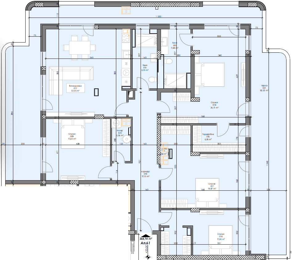 Пентхаус, Охридско езеро 3 — Ап. 61 (302.40 кв.м) - снимка 5
