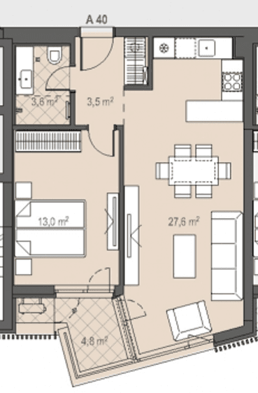 Тристаен апартамент, Манастирски ливади запад — Ап. 18 (110.49 кв.м)